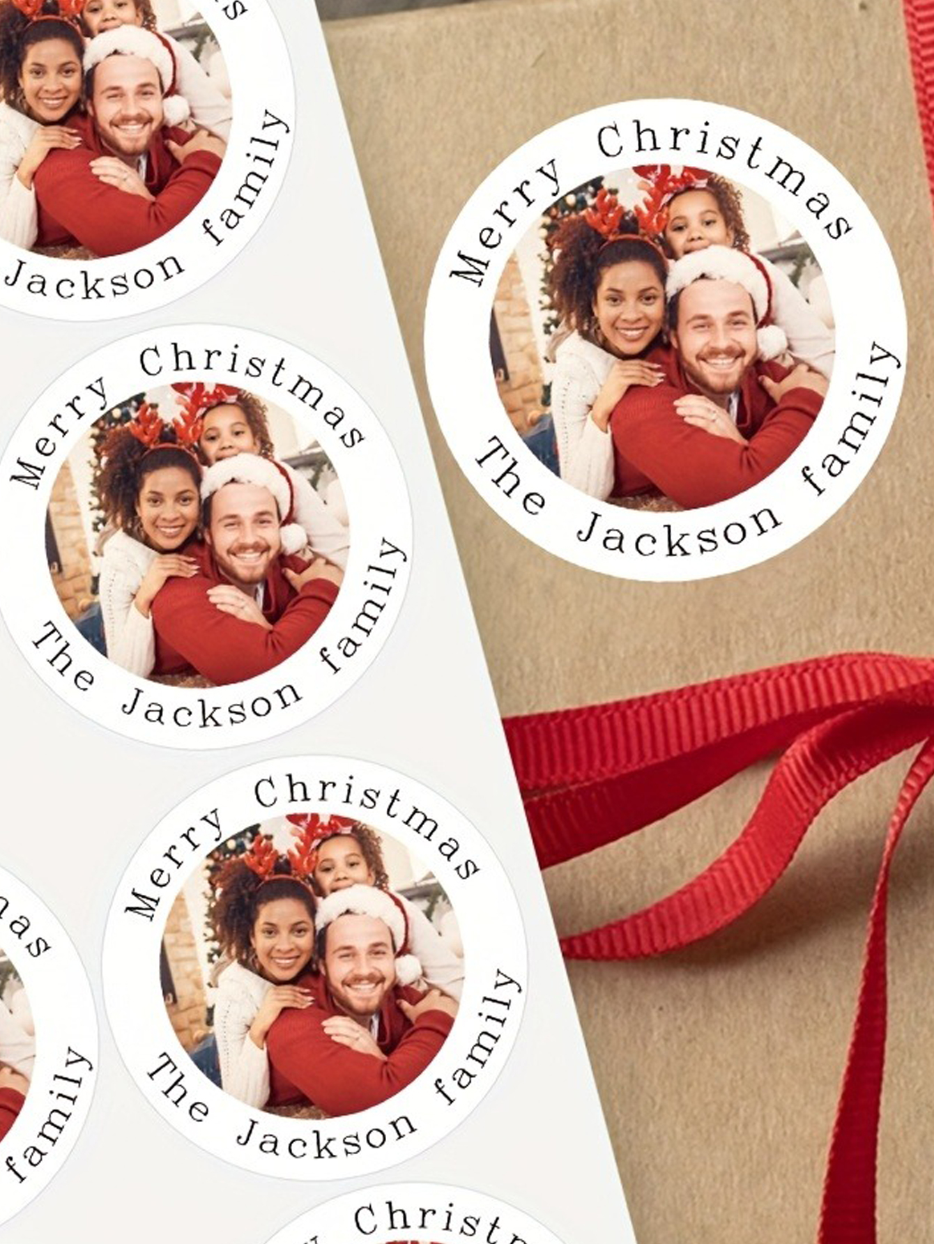 Custom Family Christmas Stickers